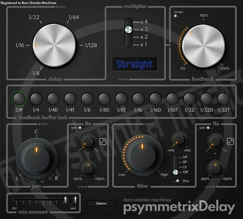 速度同步音效延迟插件 Bom Shanka Machines psymmetrixDelay v1.3.3